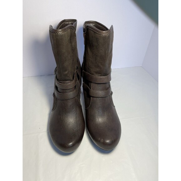 Baretraps Sela Brown Straps Zip Ankle Heel Booties Women's Size 10M - Picture 4 of 16